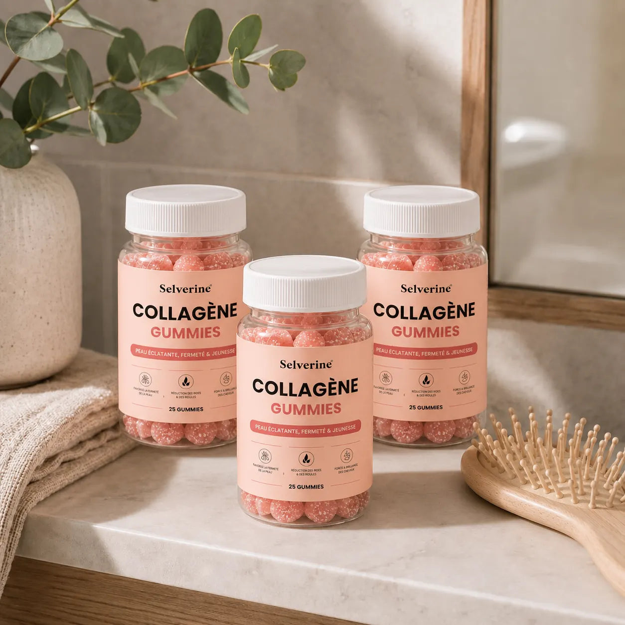 3 pots Collagène Gummies Selverine, le troisième offert
