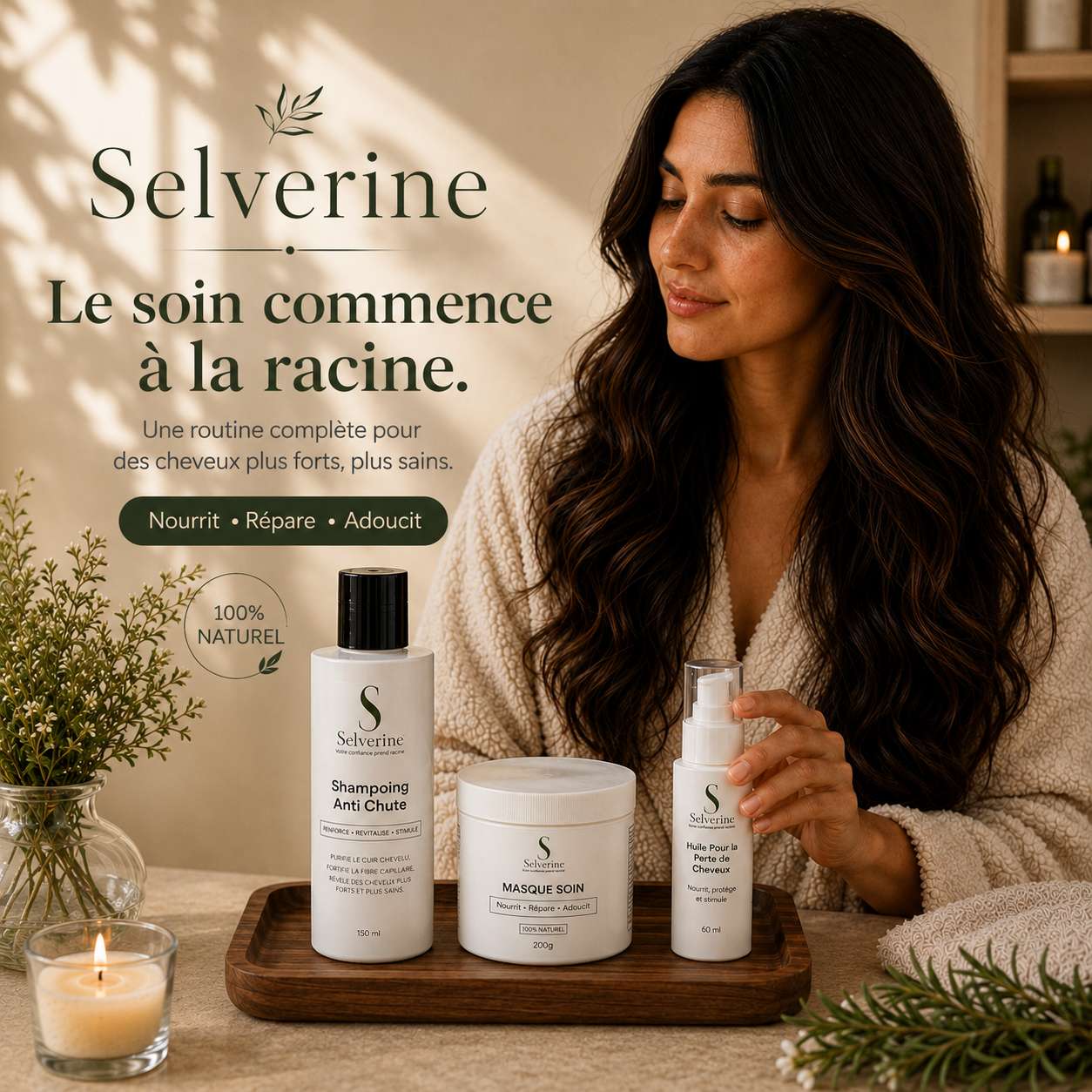 SELVERINE — le soin commence à la racine : shampooing, masque & huile