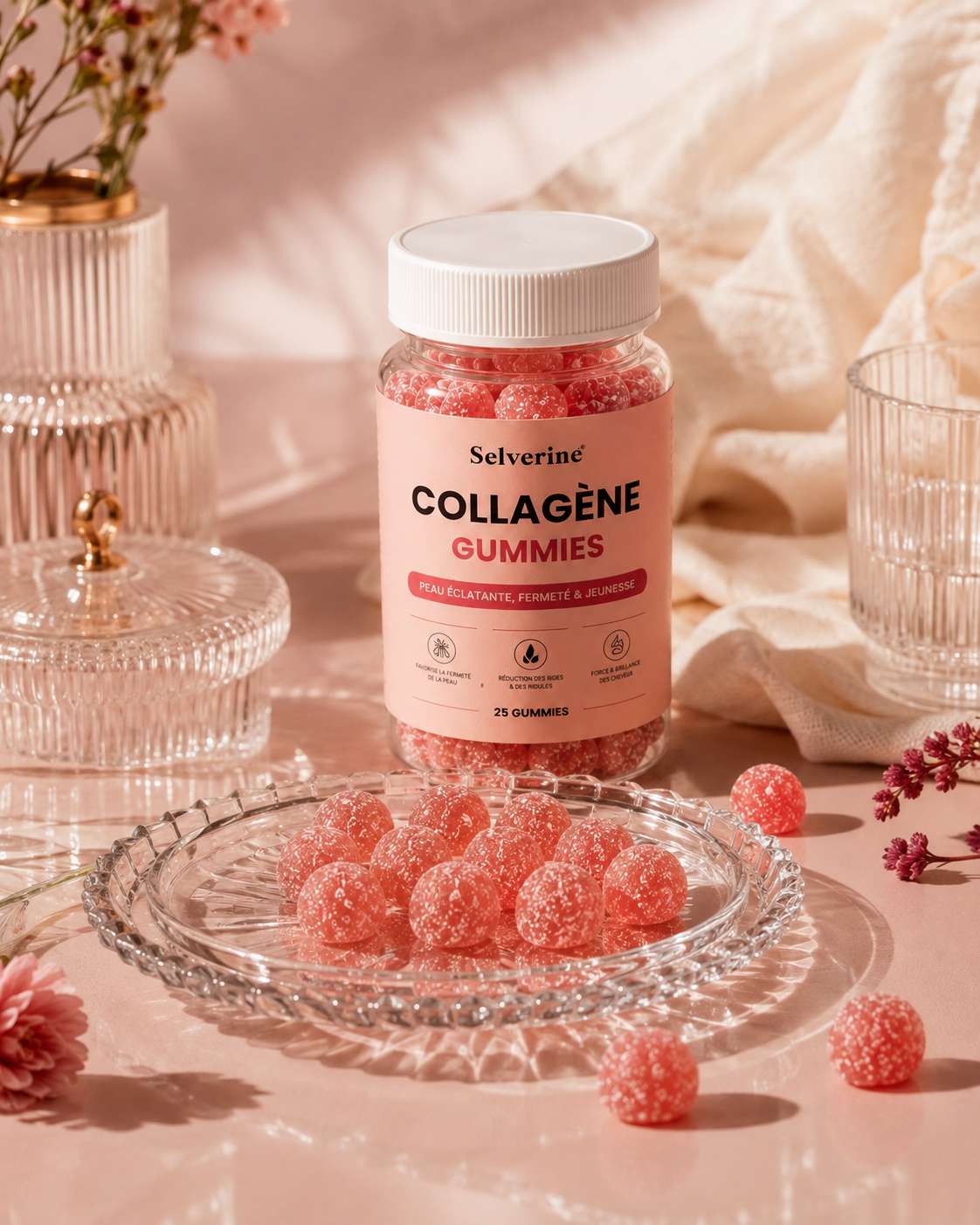 Collagène Gummies Selverine, pot de 25 gummies